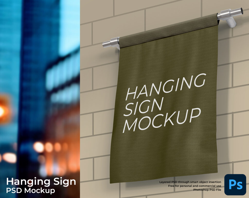hanging sign mockup
