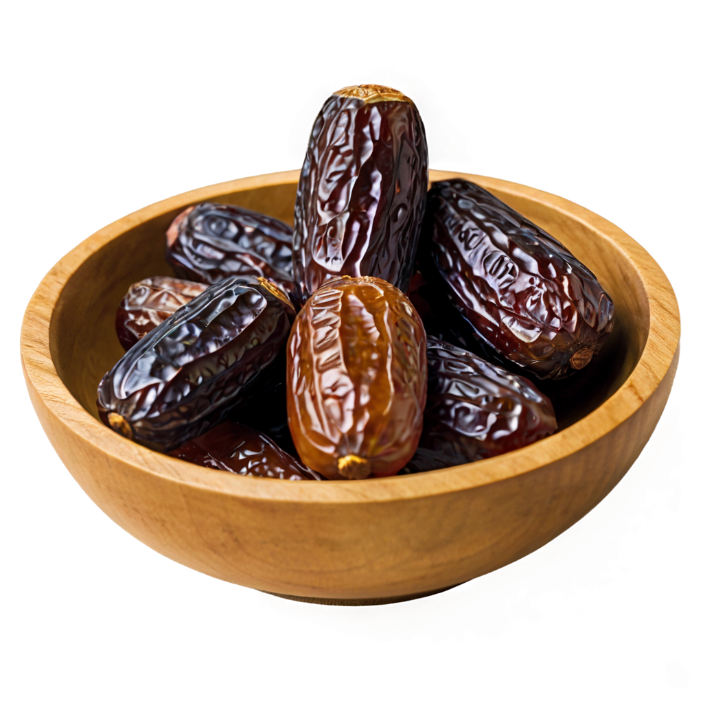 Dates in Wooden Bowl